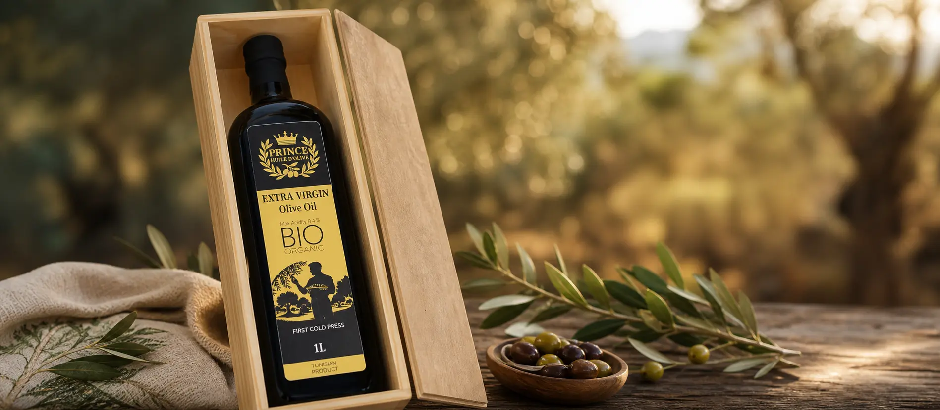 Bottled Tunisian Olive Oil, Retail-Ready