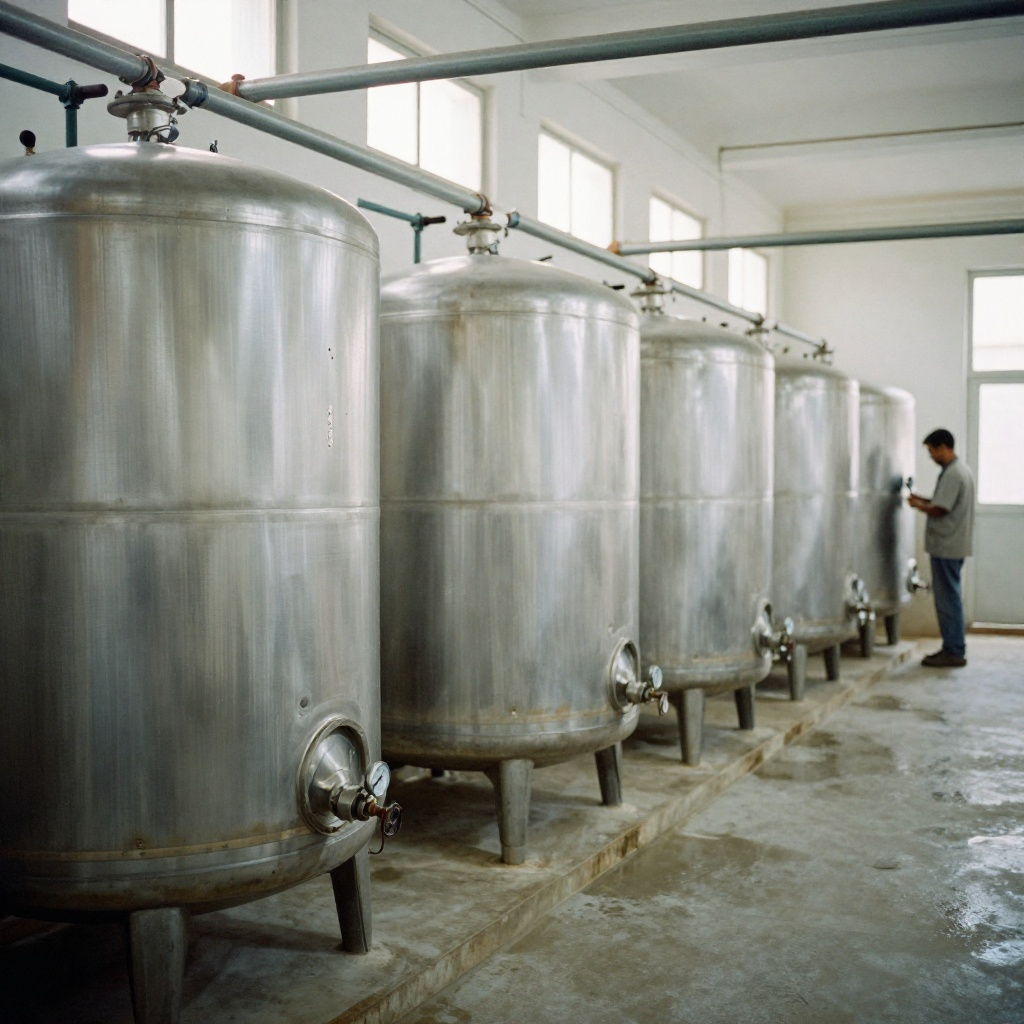Cuves de stockage en acier inoxydable pour l’huile d’olive sur site